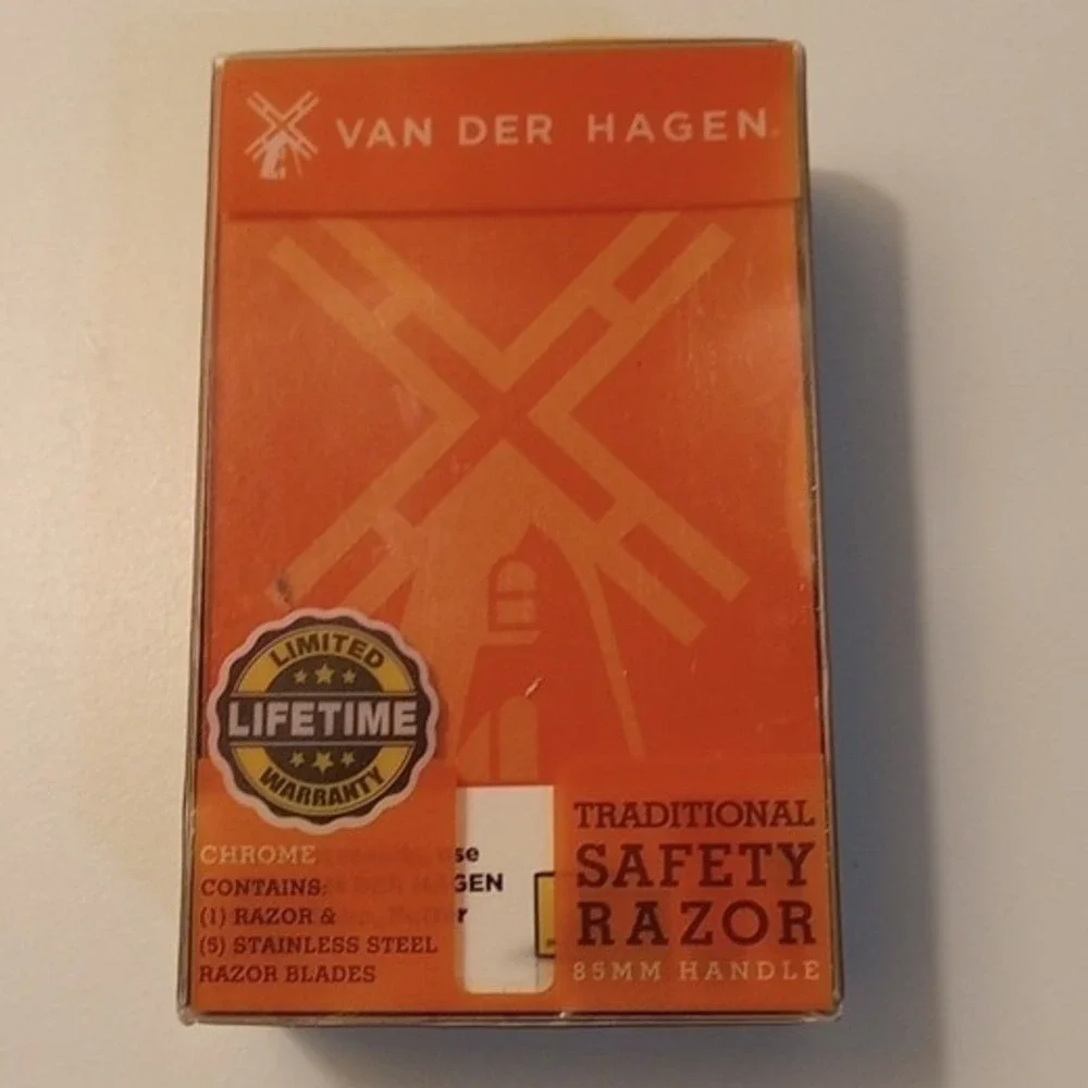 Van Der Hagen Traditional SafetyRazorChrome85mm Handle Butterfly Opening 3Blades